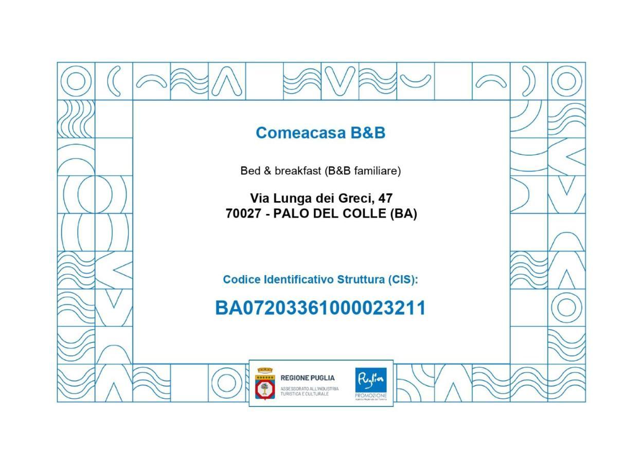 Palo del Colle Comeacasa B&B מראה חיצוני תמונה